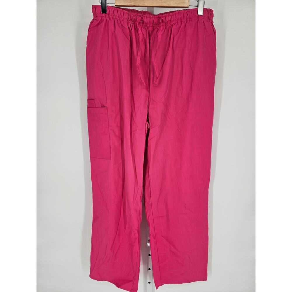 Black star Women's Pink Elastic Waist Wide Leg Casual Pant Size L